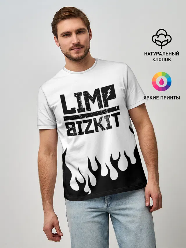 Мужская базовая футболка с принтом «Flame»