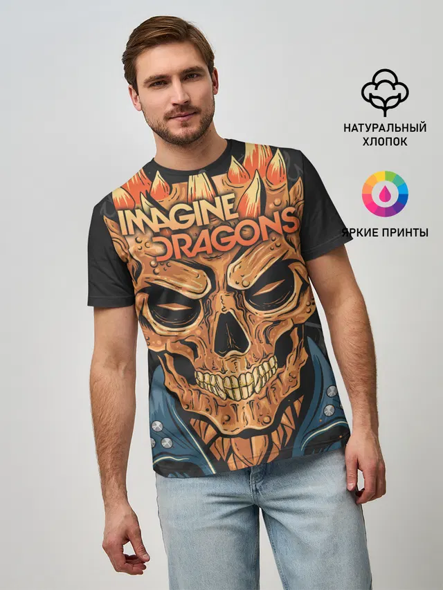 Мужская базовая футболка с принтом «Imagine Dragons»