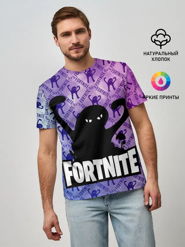 Мужская базовая футболка с принтом «Фортнайт — ЪУЪ FORTNITE»