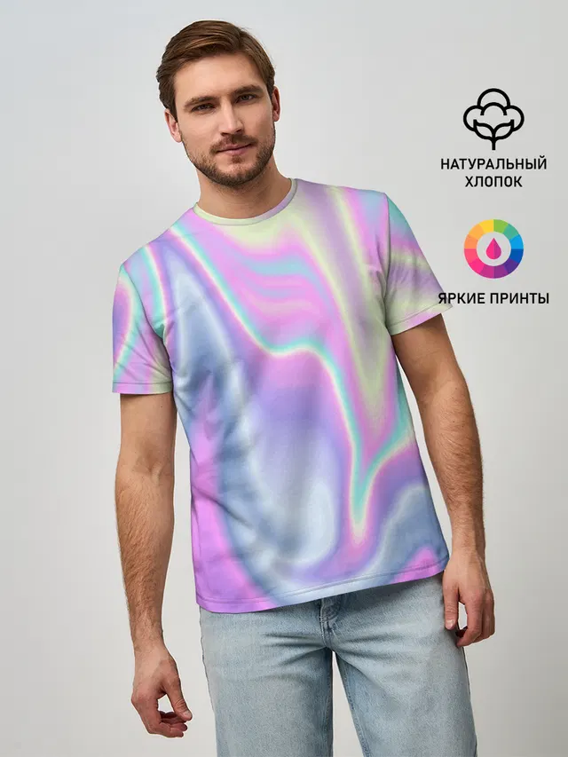 Мужская базовая футболка с принтом «Vaporwave»