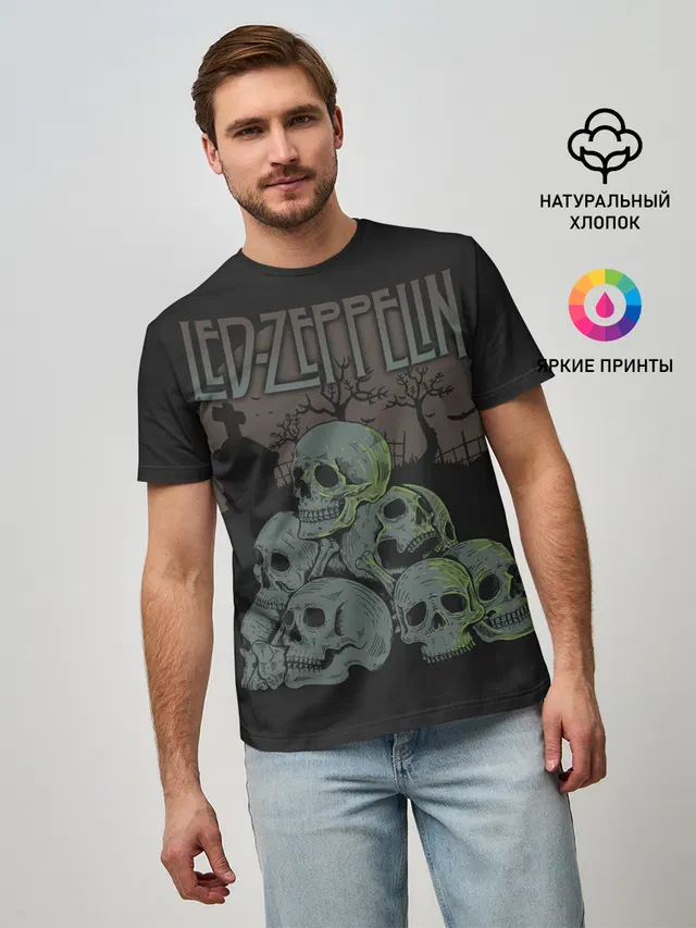 Мужская базовая футболка с принтом «skull»