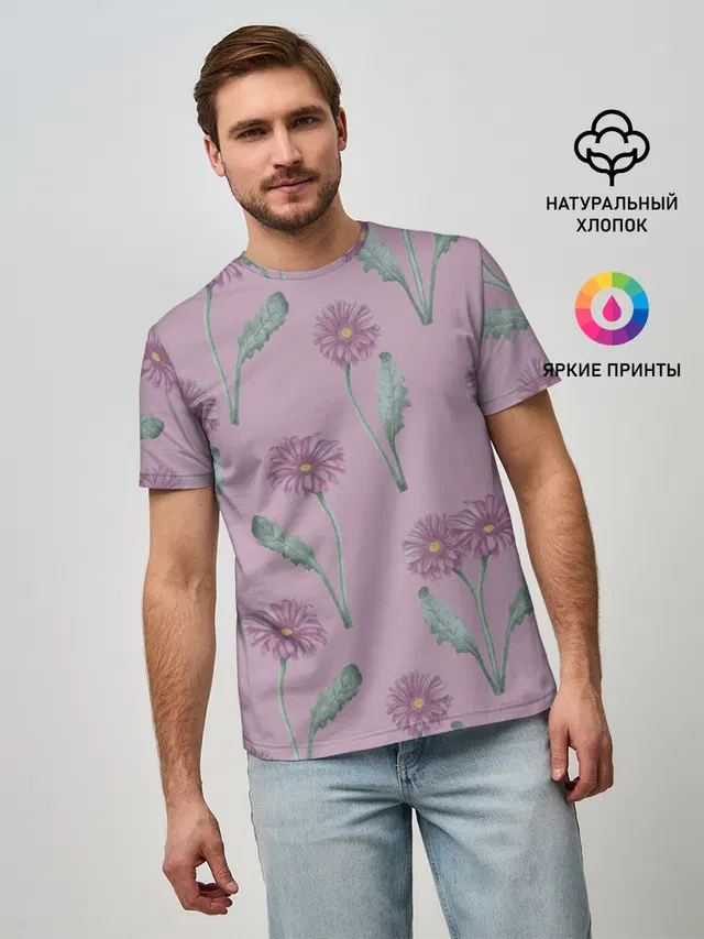 Розовые герберы на розовом фоне