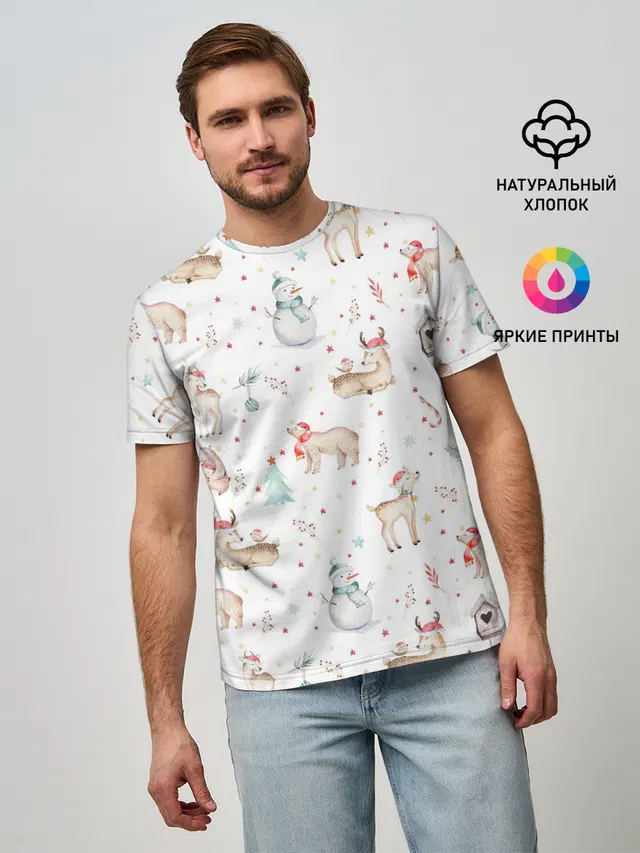 Паттерн с оленями и медведями