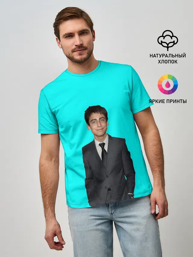 Мужская базовая футболка с принтом «Aidan Gallagher»
