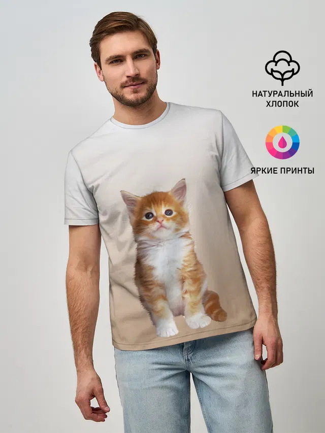 бело-рыжий котенок реализм