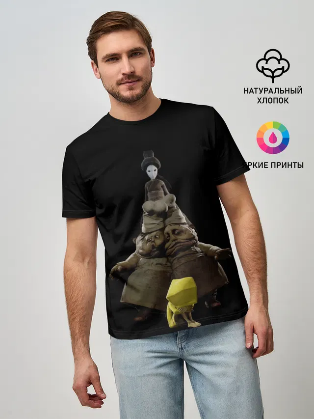Мужская базовая футболка с принтом «Little Nightmares Повар»