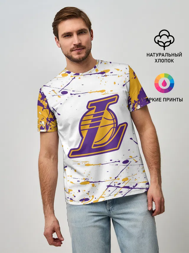 Мужская базовая футболка с принтом «Лейкерс — Kobe Bryant»