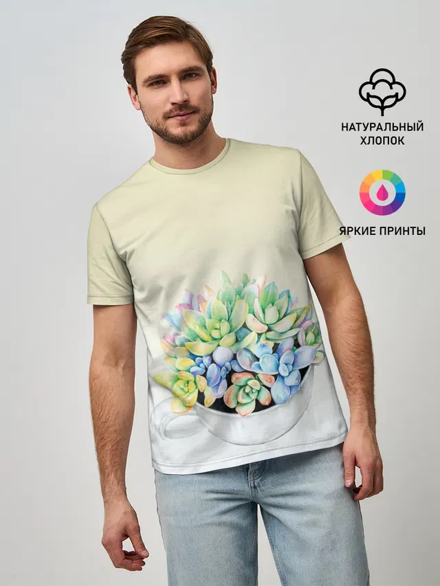Чашка с суккулентами