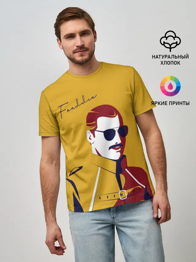 Мужская базовая футболка с принтом «Queen Freddy»