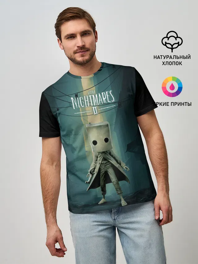 Мужская базовая футболка с принтом «Mono Little Nightmares»