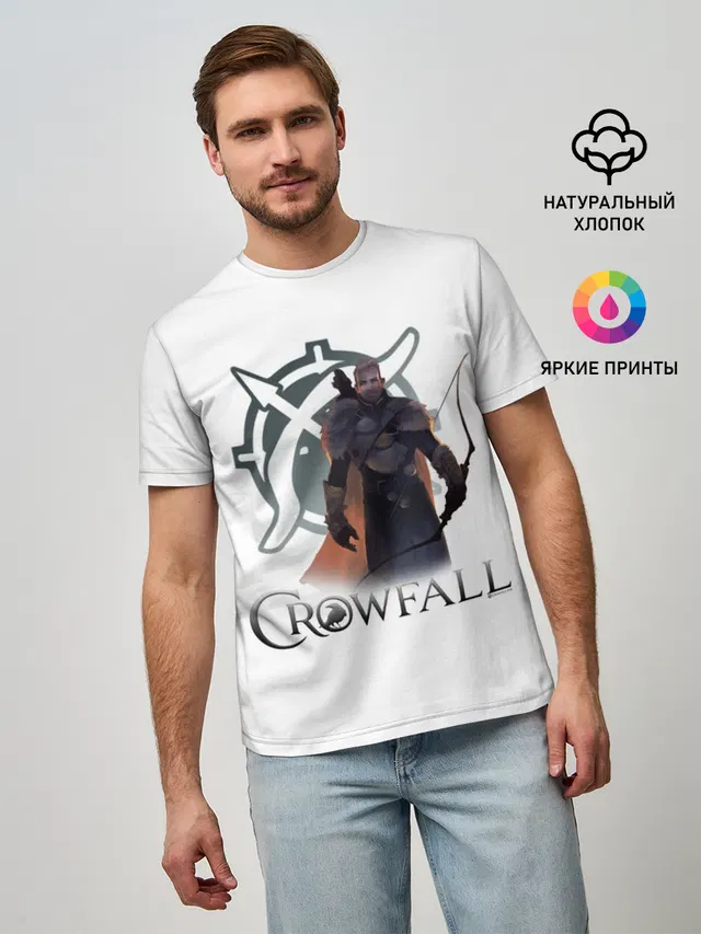 Мужская базовая футболка с принтом «Crowfall — Ranger»