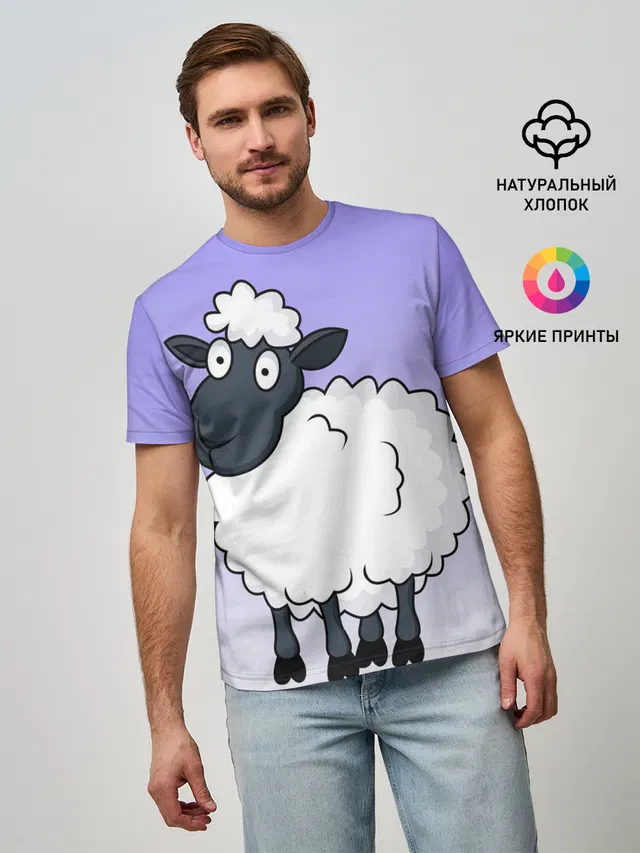 Нарисованный милый барашек