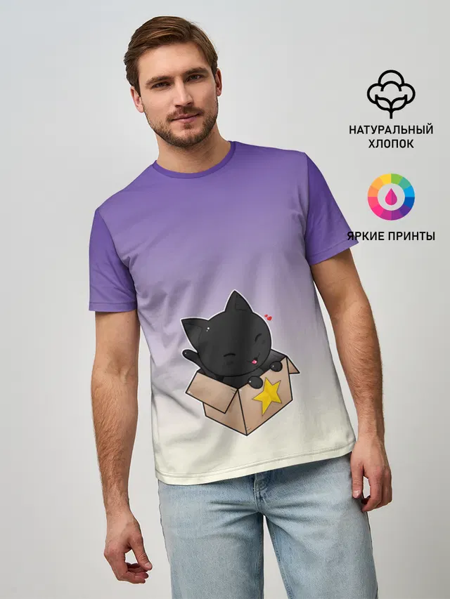 черный котенок в коробке