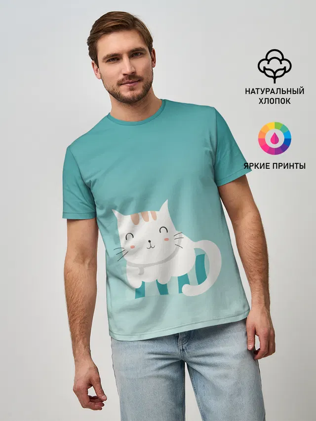 котик на подстилке