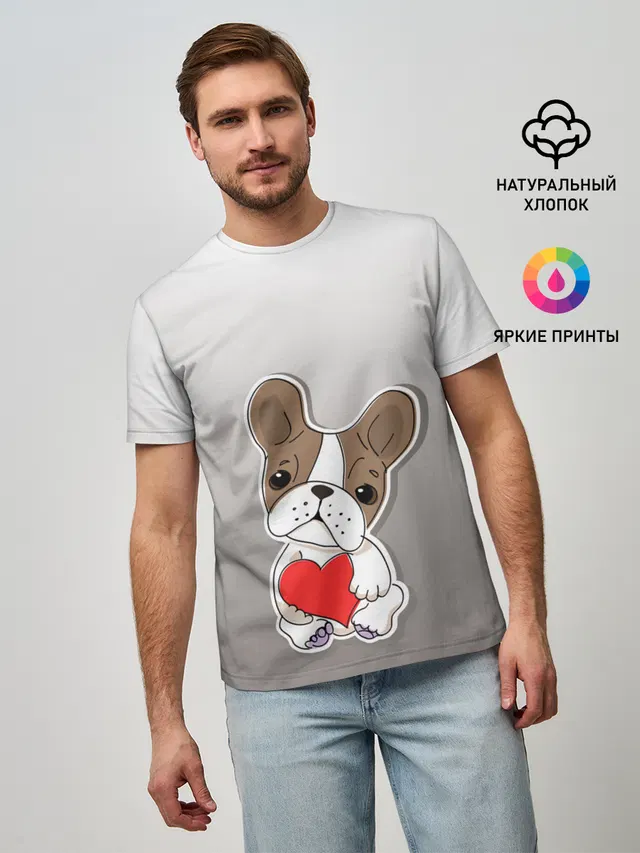 французский бульдог сердечко