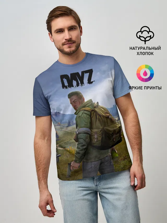 Мужская базовая футболка с принтом «DayZ — ДэйЗи»