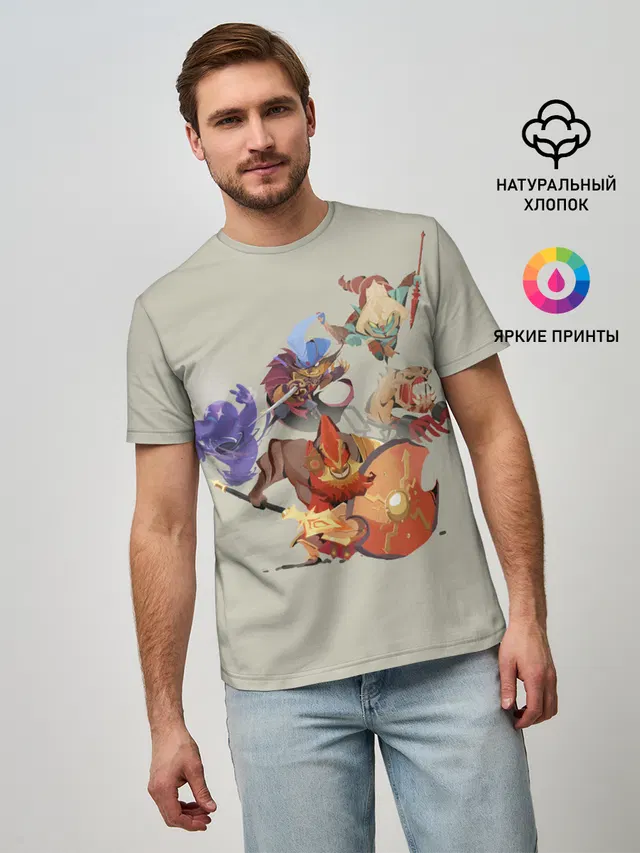 Мужская базовая футболка с принтом «Fight me Dota 2 — Fight me»