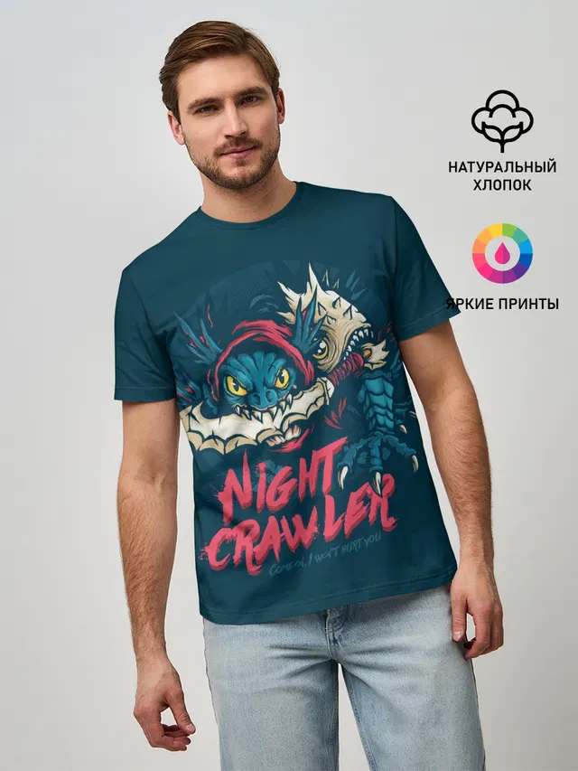 Мужская базовая футболка с принтом «Night Crawler Dota 2 — Night Crawler»