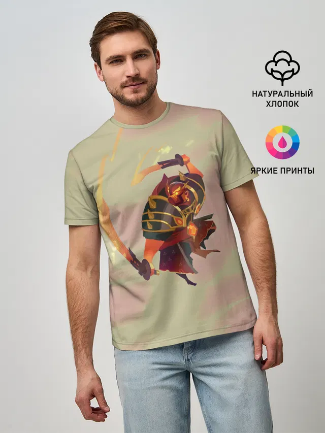 Мужская базовая футболка с принтом «Ember Dota 2 — Ember»