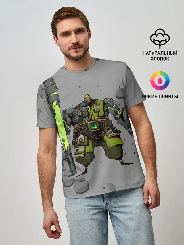 Мужская базовая футболка с принтом «Земеля Dota 2 — Земеля»