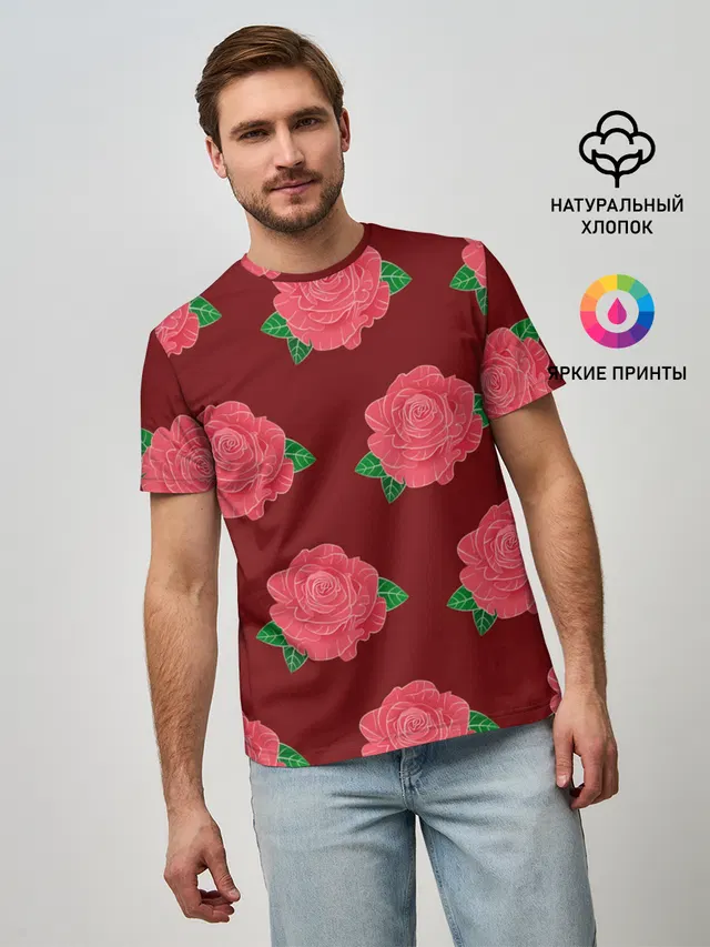 Розы на красном