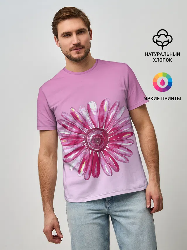 розовая ромашка