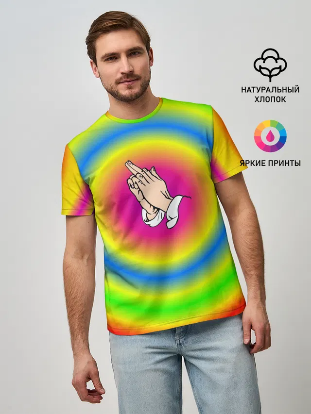 Мужская базовая футболка с принтом «bright print»