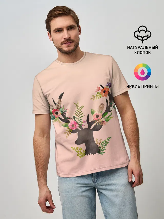 олень рога цветы
