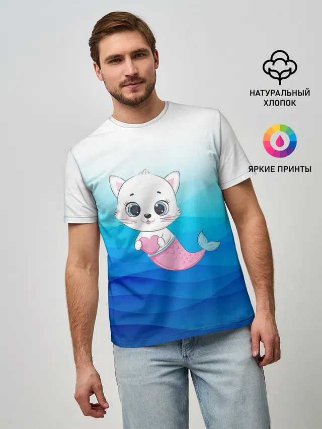 Котик русалочка | Русалка с сердечком
