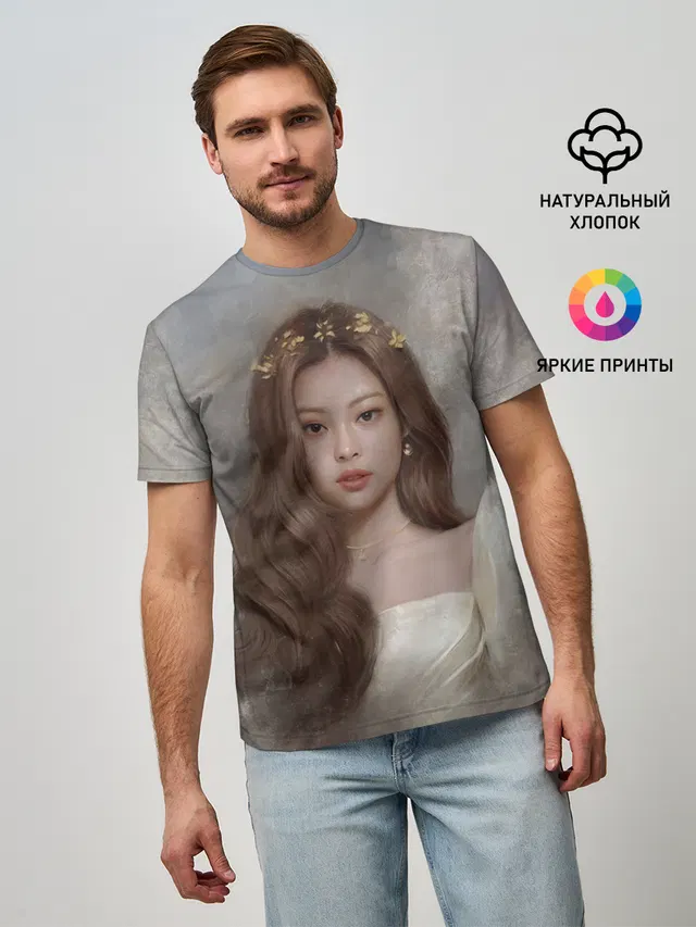 Мужская базовая футболка с принтом «BlackPink — Дженни маслом»