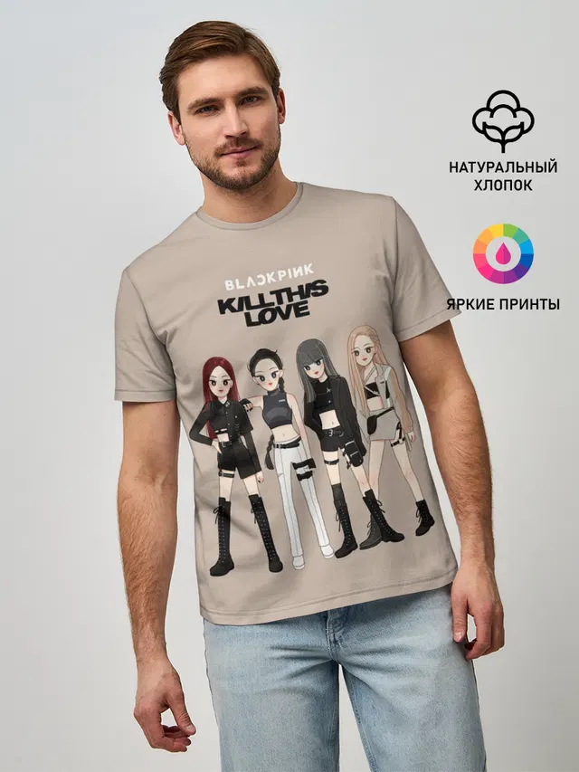 Мужская базовая футболка с принтом «BlackPink — Kill this love»