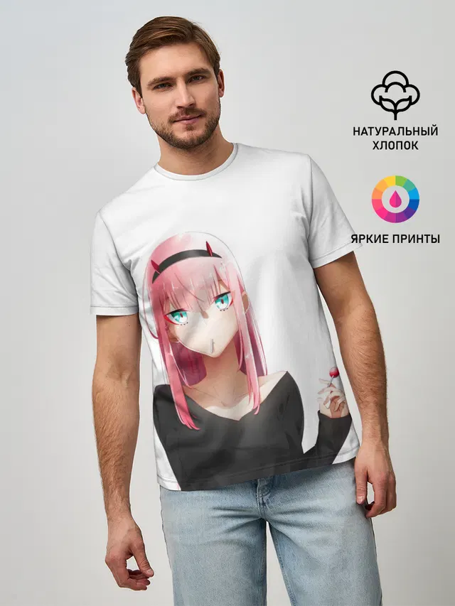 Мужская базовая футболка с принтом «Zero TWO 002»