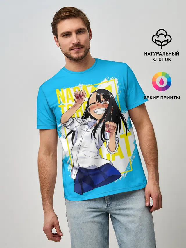 Мужская базовая футболка с принтом «Nagatoro cat»
