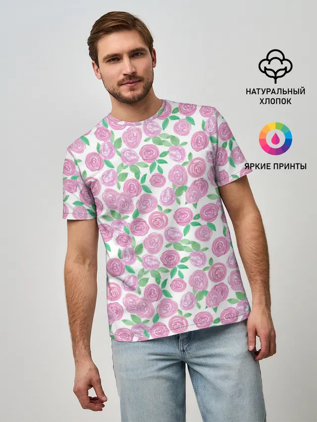 Розовые акварельные розы
