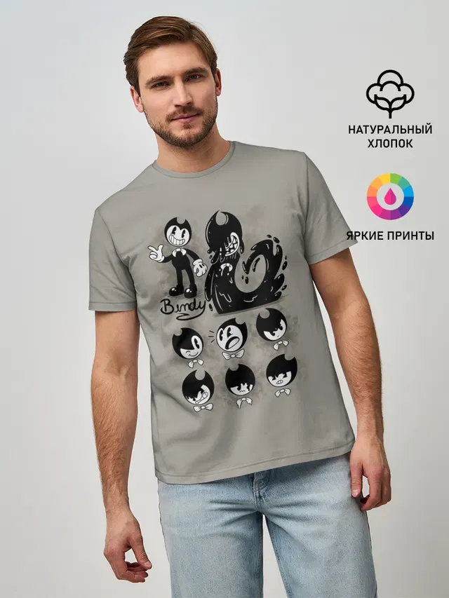 Мужская базовая футболка с принтом «1930s cartoon style»