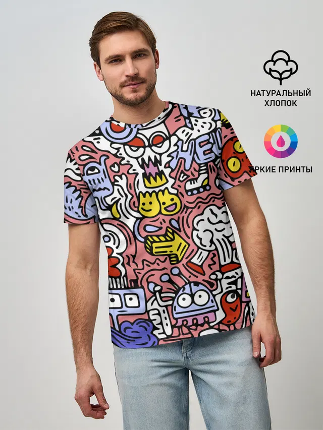 Мужская базовая футболка с принтом «Pop Art — Tosh»