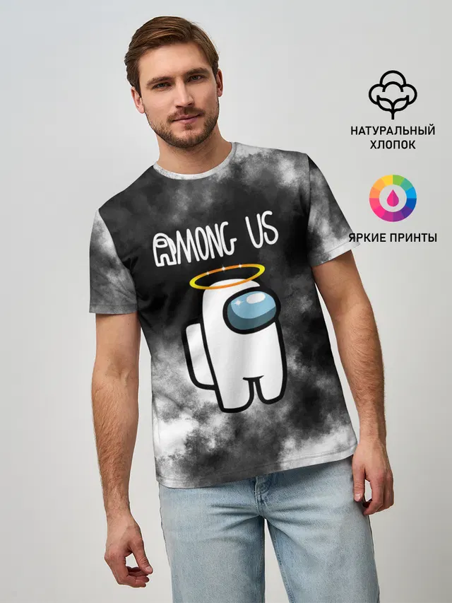 Мужская базовая футболка с принтом «Among Us Angel»