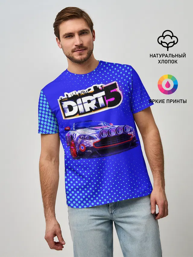Мужская базовая футболка с принтом «Dirt 5»