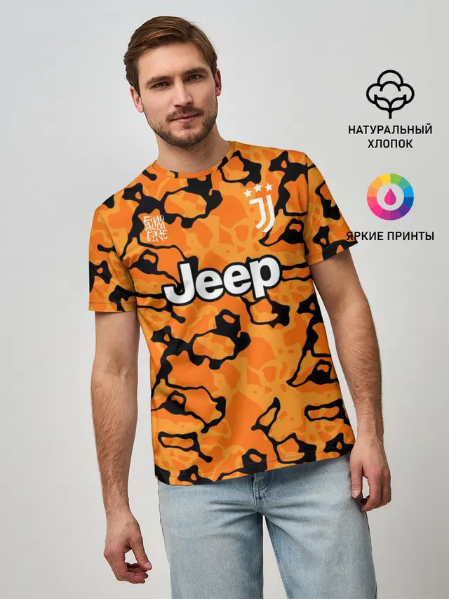 Мужская базовая футболка с принтом «Ювентус — JUVENTUS резервная 20/21»