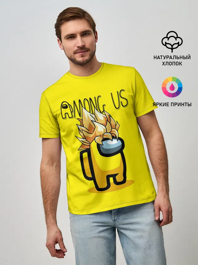 Мужская базовая футболка с принтом «Super Saiyan»
