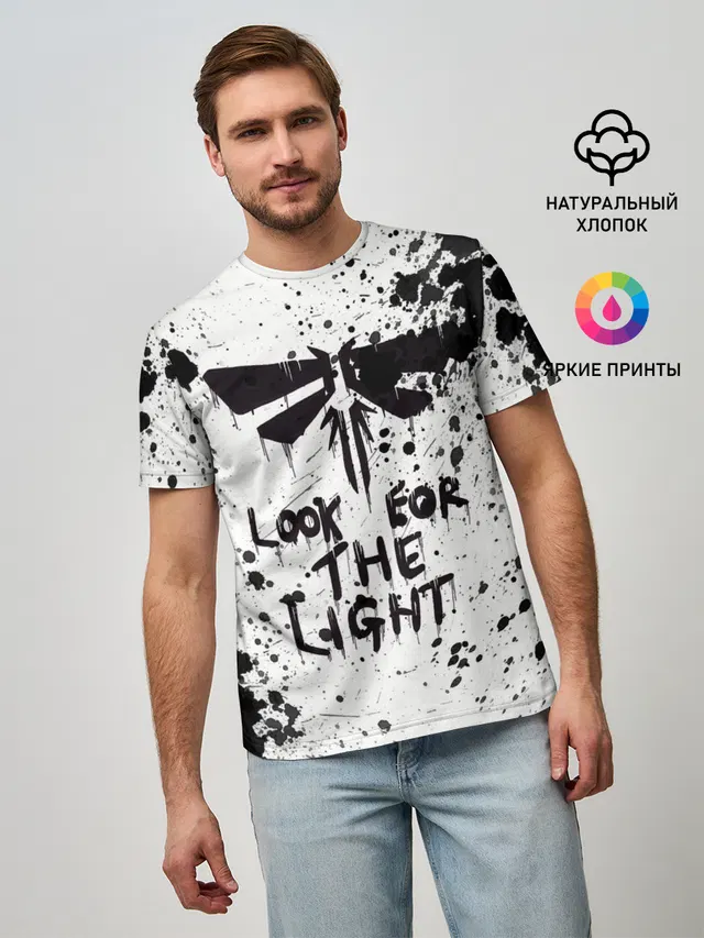 Мужская базовая футболка с принтом «Ink splatter»