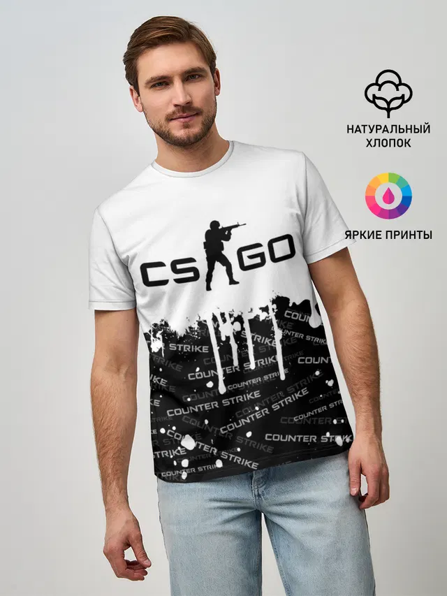 Мужская базовая футболка с принтом «Counter-Strike»