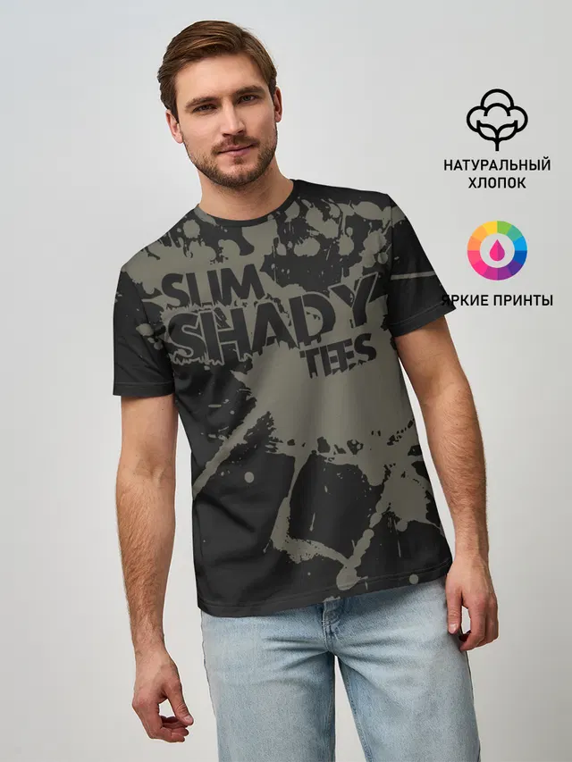 Мужская базовая футболка с принтом «Eminem — Slim Shady»