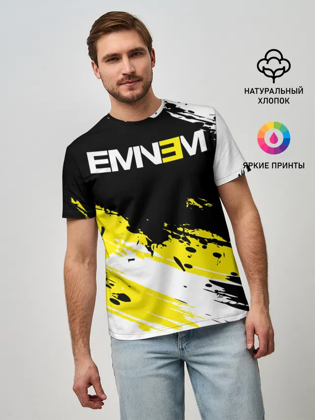 Мужская базовая футболка с принтом «Eminem»
