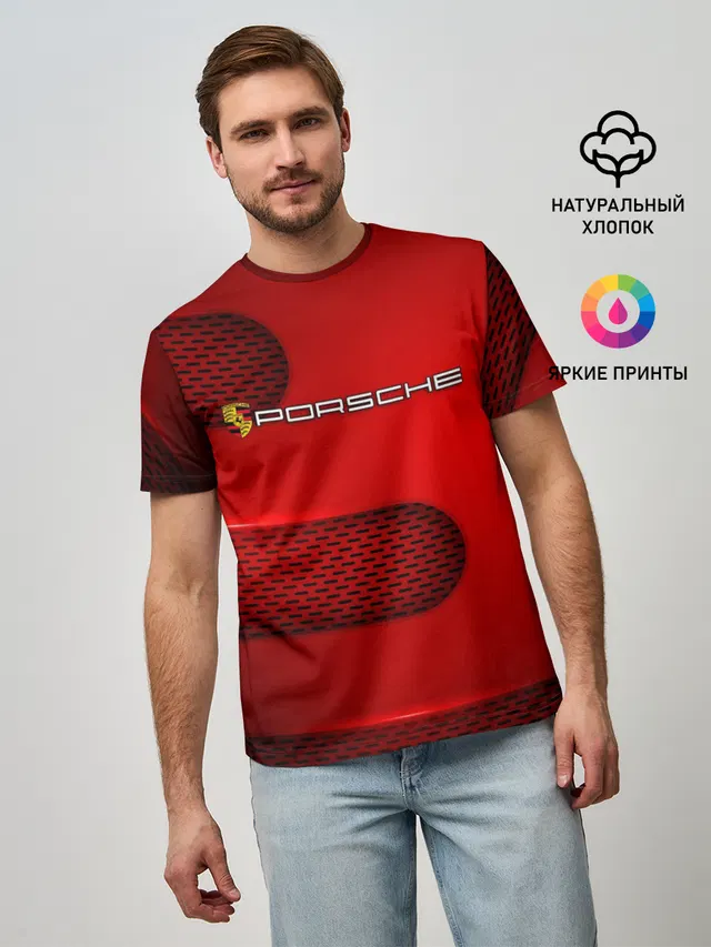 Мужская базовая футболка с принтом «mesh texture»