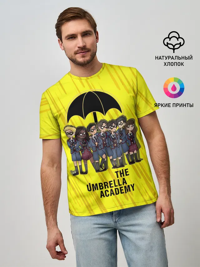Мужская базовая футболка с принтом «Умбрелла академия — The Umbrella Academy»