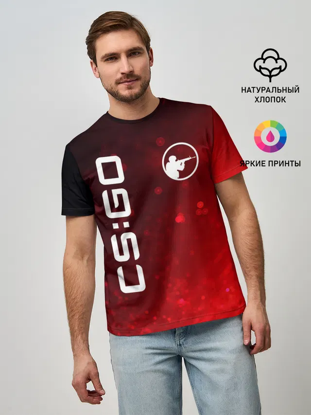 Мужская базовая футболка с принтом «Counter-Strike — CS GO»