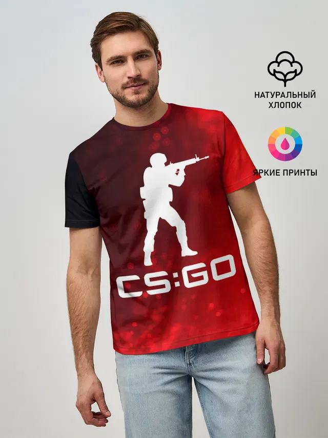 Мужская базовая футболка с принтом «Counter-Strike — CS GO»