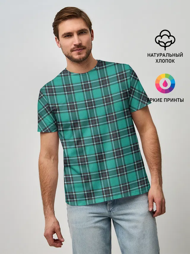 Мужская базовая футболка с принтом «Tartan — Джентльмены»