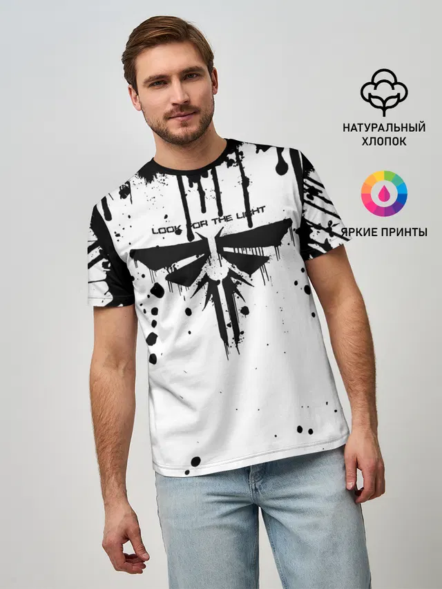 Мужская базовая футболка с принтом «Grunge style»